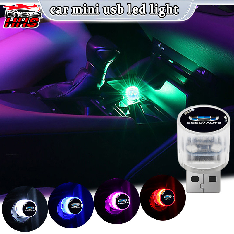Geely Car Usb Led Đèn chiếu sáng nội thất ô tô không dây Đèn khí quyển Mini Đa chức năng Dễ sử dụng 