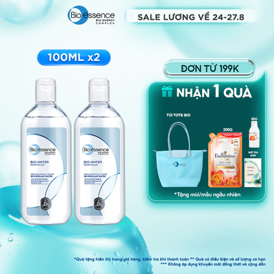 Combo 2 Nước tẩy trang ẩm mượt Bio-Essence Bio-Water 100ml/chai