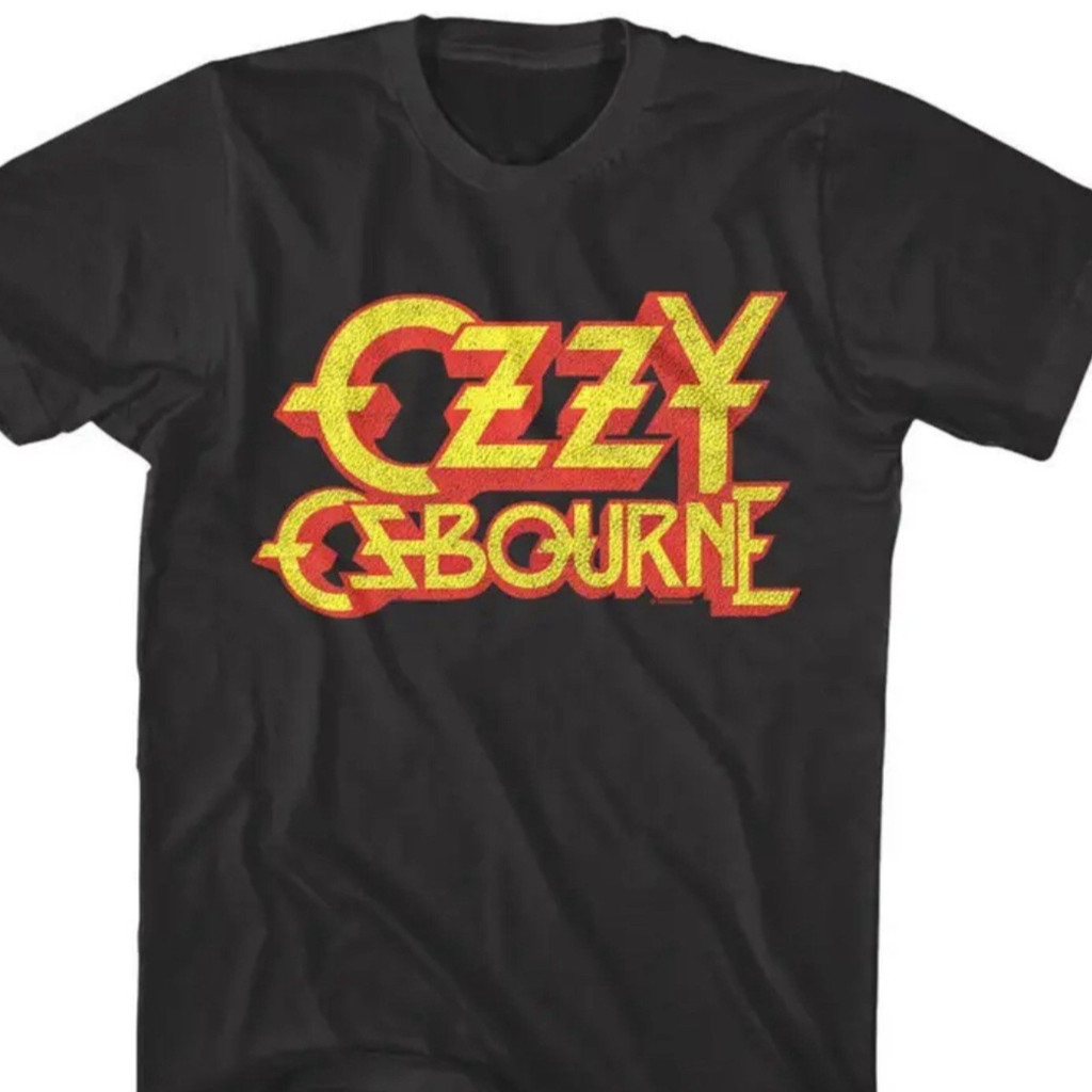 Chữ Đơn Giản Logo Cổ Tròn Ozzy Osbourne Áo Thun Tay Ngắn Hàng Ngày Thường Ngày Tất Cả Trận Đấu Cotto