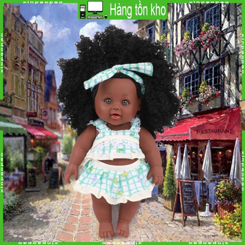 XI 12in Người Mỹ gốc Phi dành cho búp bê cho bé gái Bé trai có làn da đen trông Re