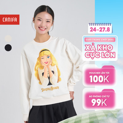 Áo nỉ nữ in hình Princess CANIFA 6TW24W013