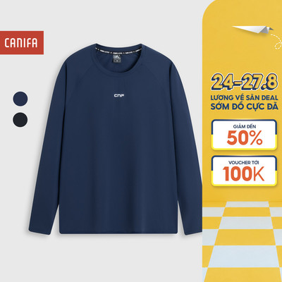 Áo phông active nam wicking CANIFA cổ tròn dài tay form slimfit 8TL25W001