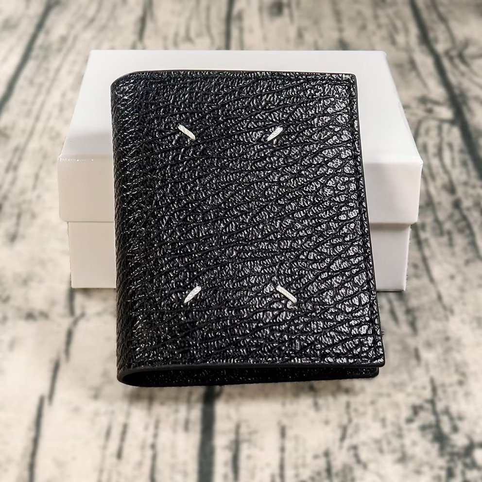 GOFX Men's leather wallet, trendy style, high-end women's bag mm6Folded wallet card holder