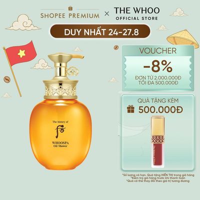 [THE WHOO OFFICIAL] Sữa tắm thảo dược Đông y làm sạch và dưỡng ẩm tối ưu The history of Whoo WhooSpa OilShower220ml