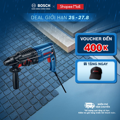 Máy khoan búa Bosch GBH 2-26 – Công suất 800W, 3 chế độ, khoan bê tông chuyên dụng