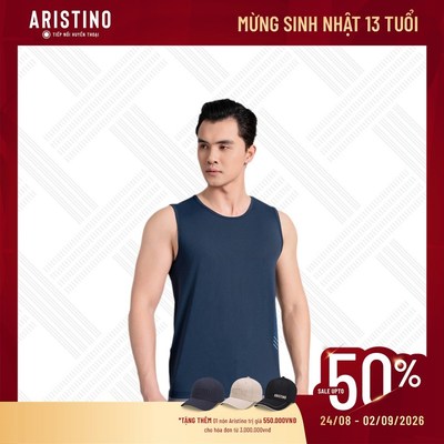 ARISTINO Áo Ba Lỗ Tanktop Nam ATL012AS0 Sát Nách Polyamide Thể Thao Mềm Mịn Thấm Hút Mồ Hôi Co Giãn
