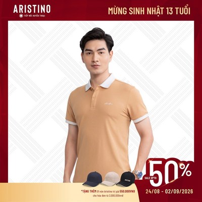 Áo polo ngắn tay ARISTINO slim fit sợi dừa than đá thân thiện môi trường APS068S3