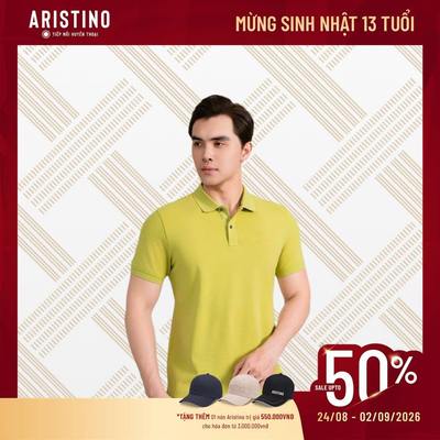 Áo Polo Nam Tay Ngắn Mercerized Aristino Regular Fit Co Giãn Thoáng Mát