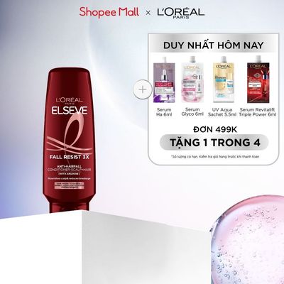 Dầu xả dưỡng tóc giảm gãy rụng; giúp tóc chắc khỏe hơn ELSEVE FALL RESIST 3X L’Oréal Paris 265 ml