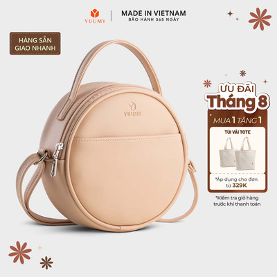 Túi Yuumy (Thời trang nữ dáng tròn phối ngăn size 18 - Túi đeo chéo da Seasand YN261) Bagsmart