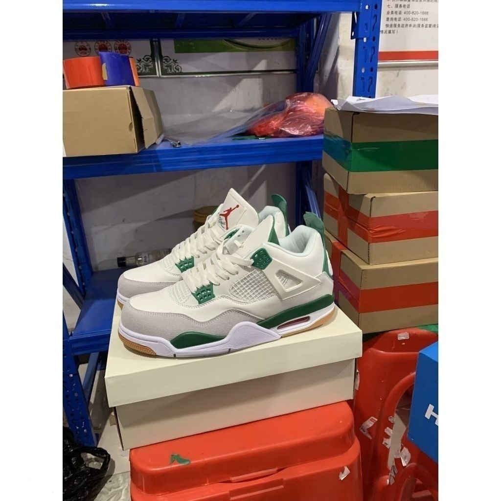 SB X Air Jordan 4 retro SP xanh thông dr5415103 Giày thể thao AJ 4 giày bóng rổ cổ điển llj