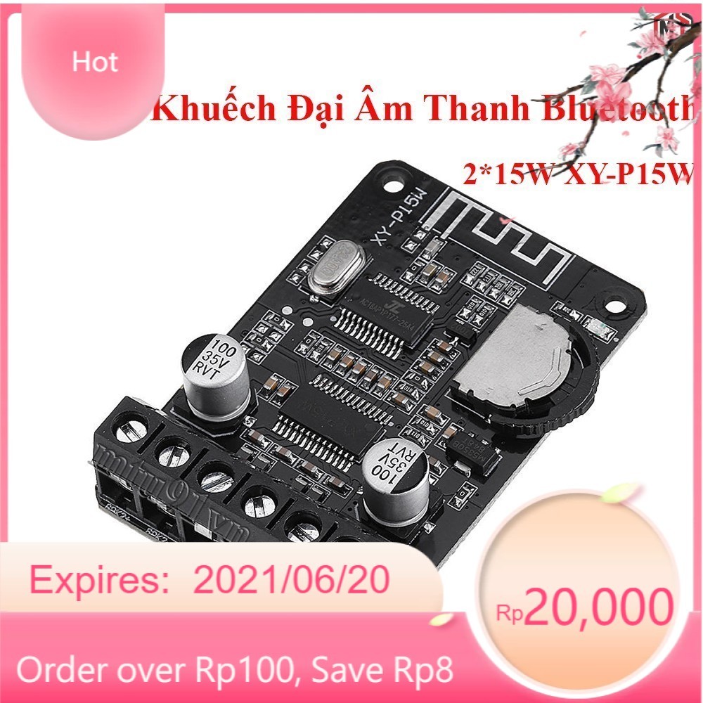 027 Mạch Khuếch Đại Âm Thanh Bluetooth 5.0 2*15W XY-P15W