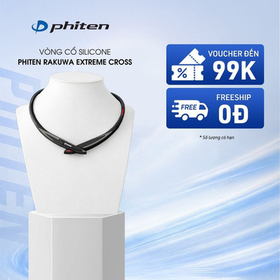 Vòng Cổ Phiten Rakuwa Necklace Extreme Cross Hỗ Trợ Vận Động Thể Thao Giúp Cân Bằng Cơ Thể