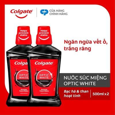 Bộ 2 nước súc miệng Colgate diệt khuẩn, không cay rát cho hơi thở thơm mát 500ML