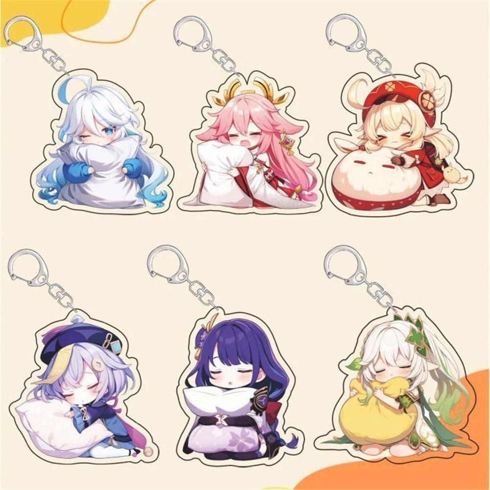 Móc Khoá Game Genshin Impact Nahida Qiqi Hu Tao Beelzebul Furina Cosplay COSTUME Acrylic Key Chain K
