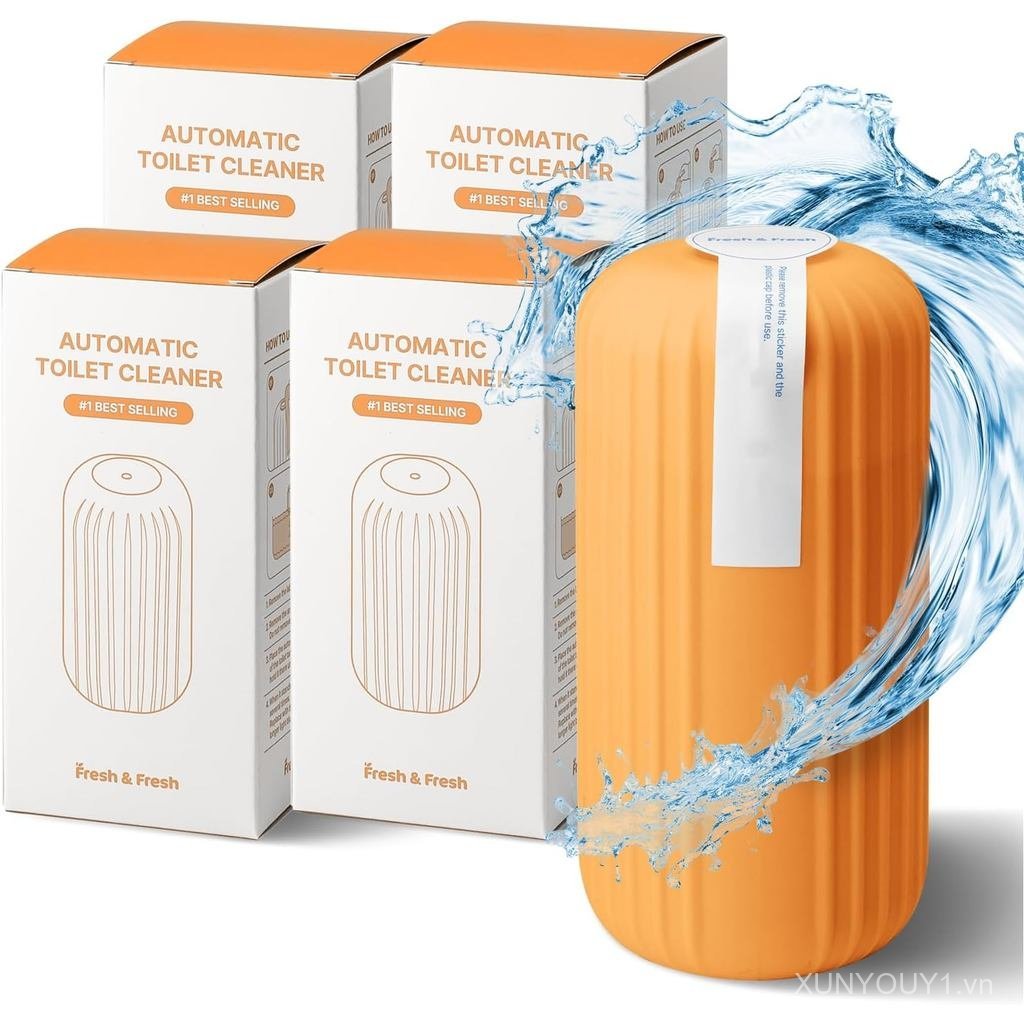Fresh & Fresh Automatic Toilet Bowl Cleaners (Sunset Orange) - 4 Bottles(UPTO 2500 FLUSHES/Bottle), 