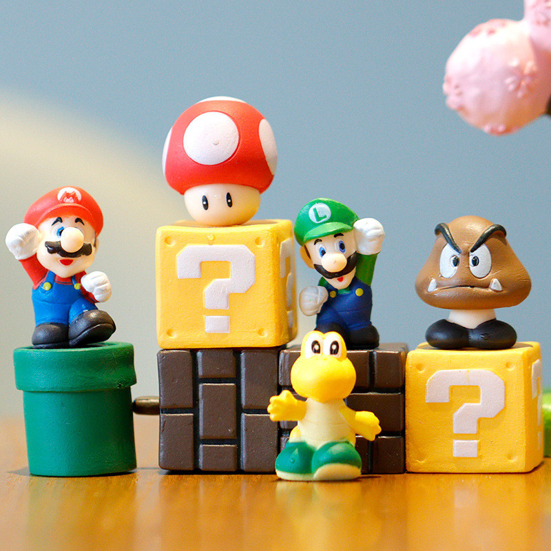 Super Mario Mô Hình Trang Trí Bộ Sưu Tập Mario Nấm Búp Bê Cảnh Quan Trang Trí Xe Ô Tô Đồ Trang Trí H