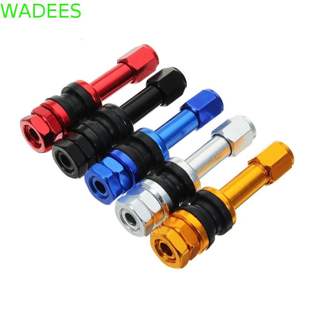 WADEES TR48E Xe Đạp Bánh Xe Ô Tô 4 Chiếc Kim Loại Đen Đỏ Van Mũ Bụi