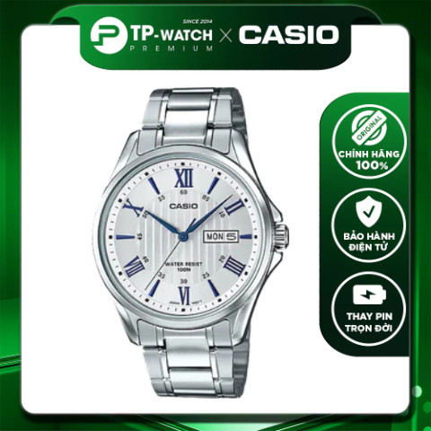 Đồng hồ nam dây thép Casio MTP-1384D-7A2VDF Size 41mm - Chống nước 100m | Casio nam MTP-1384D-7A2