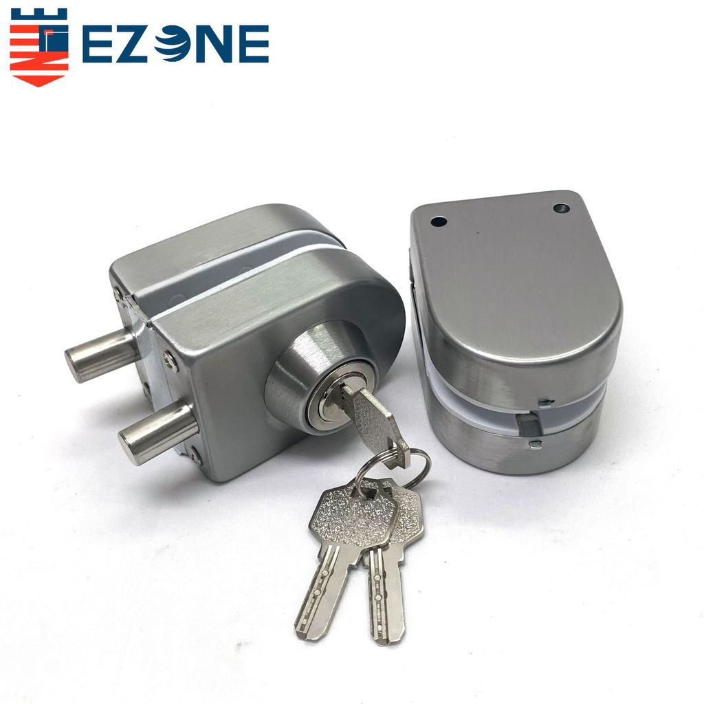 EZONE Dày Thép Không Gỉ Đục Lỗ Khóa Cửa Kính Văn Phòng Cửa Không Khung Trung Tâm Chống Trầy Xước Khó