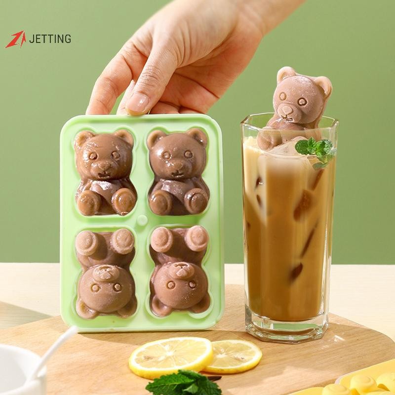 JETTING 3D Bear Ice Cube Mold Bear Ice Cube Tray, Máy làm bóng đá silicon dễ dàng phát hành, Khay uố