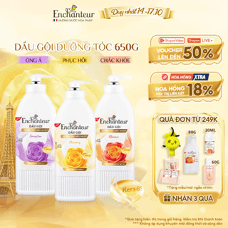 Dầu Gội Enchanteur 650g Thơm Hương Nước Hoa với Keratin,Dầu Hạnh Nhân, B5 x2 Phục Hồi Hư Tổn và Óng Ả,Không gàu bết ngứa