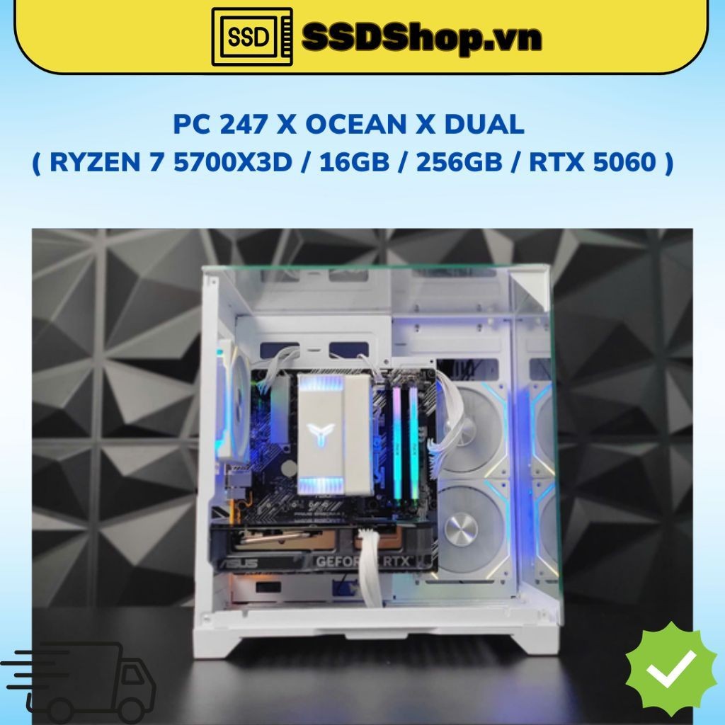 PC 247 x OCEAN x DUAL  ( Ryzen 7 5700X3D / 16GB / 256GB / RTX 5060 )