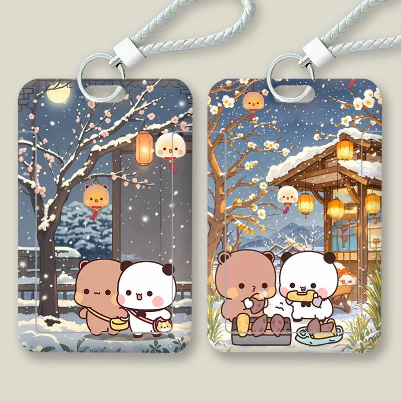 Tuyết Mùa Đông Bubu Dudu Cặp Đôi Trượt Thẻ Yier Bubu Thẻ Truy Cập Lưu Trữ Thẻ Trường Học ID Bảo Vệ C