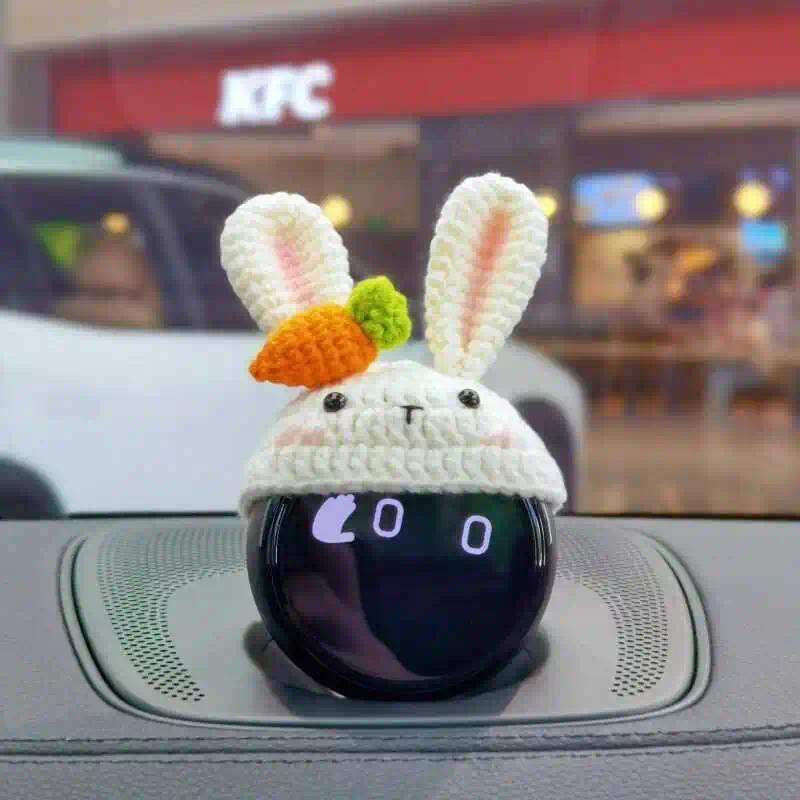 Cho NIO nomi mũ trang trí âm thanh nội thất ô tô thỏ trắng nhỏ dễ thương vui nhộn len thủ công phụ k