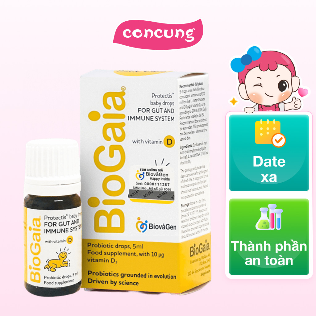 Combo 2 Thực phẩm bảo vệ sức khỏe BioGaia Protectis baby drops with vitamin D3