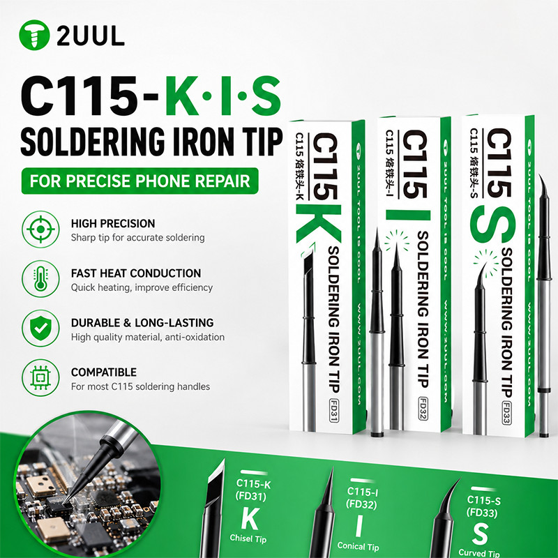 2UUL C115-I / S / K Hàn Đầu Sắt Chính Xác Lõi Làm Nóng Nhanh Cho SUGUN GVM T115 C115 Hàn Trạm Hàn Th