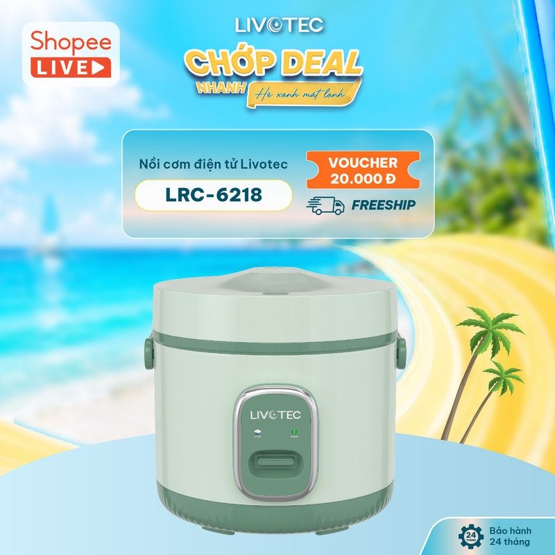 [LIVE LRC 6218] Nồi cơm điện Livotec LRC 6218, Mâm nhiệt lớn gấp 1.5 lần, chống dính, bền đẹp, an to
