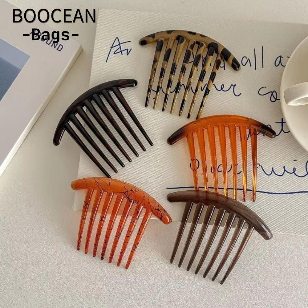 Lược chải tóc vỡ BOOCEAN, Lược chèn tóc 7 răng, Thời trang chống trượt Đầu lưng cao cấp Bóng đảo ngư