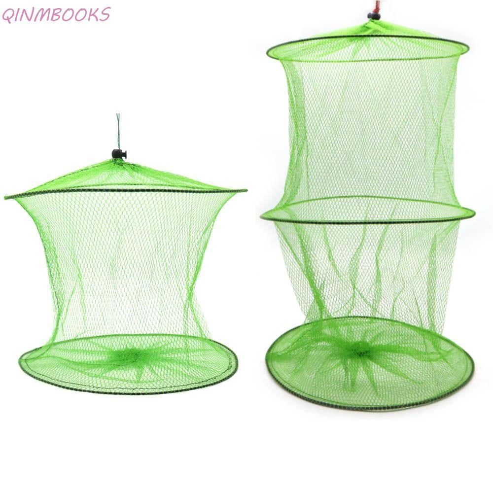 QINMBOOKS Lồng Câu Cá Phụ Kiện Nylon 3 Lớp Bẫy Câu Cá Mạng Minnow Bẫy Cá Crawfish Bẫy Bẫy Cá Bẫy Cua