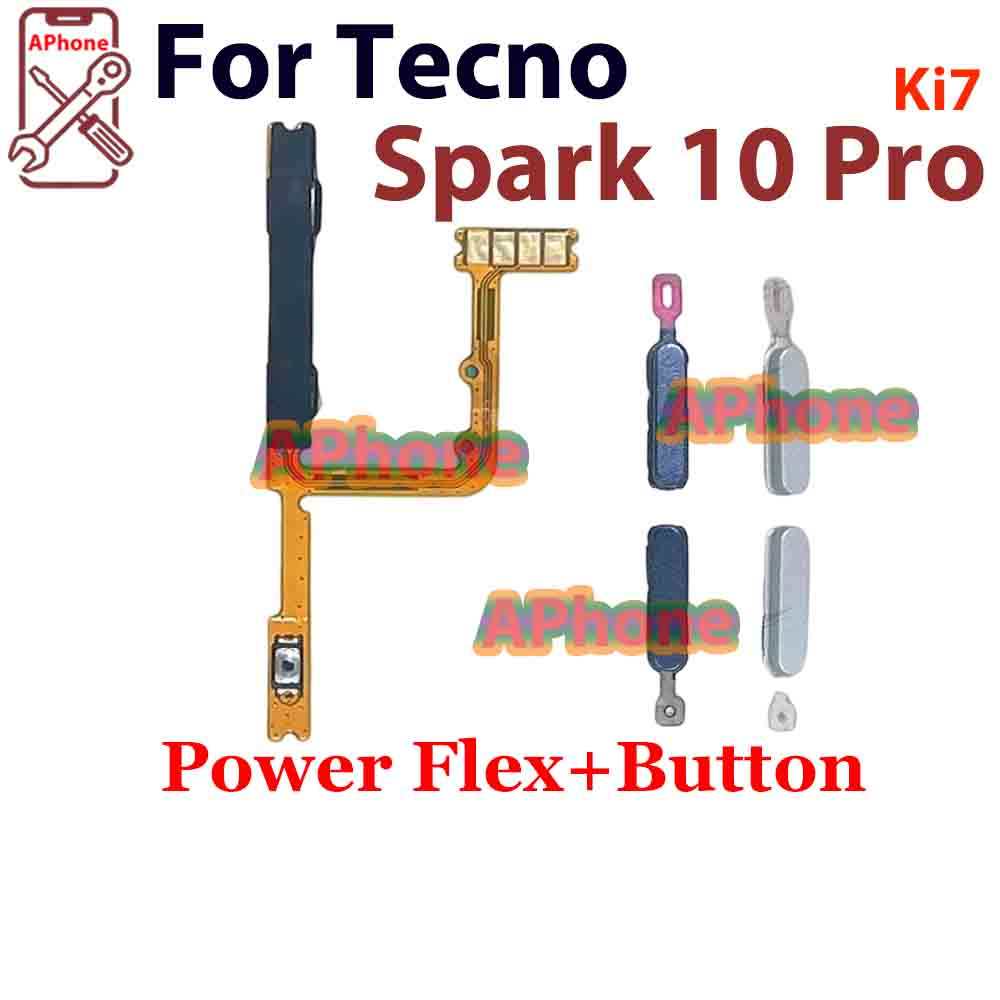 Dành cho Tecno Spark 10 Pro KI7 Nút tắt âm lượng nguồn Cáp mềm