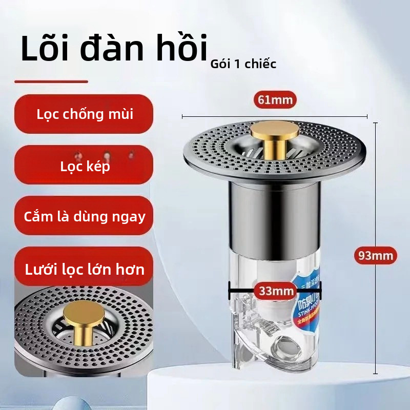 Ống Thoát Nước Xi Phông Lavabo Phụ Kiện Chống Mùi Inox Thép Không Gỉ Thép Dày Chống Tắc Nhà Tắm Lava