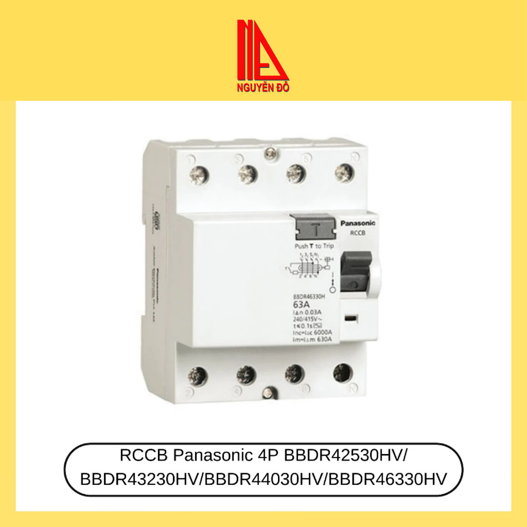 CB chống rò, aptomat chống rò Panasonic RCCB 4P 25A - 63A BBDR42530HV/BBDR43230HV/BBDR44030HV/BBDR46
