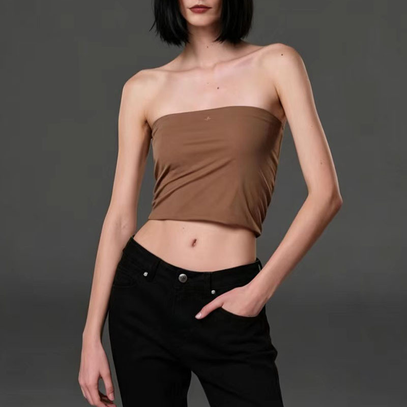 Women's Summer High-Elasticity Four-Color Short Sports-Casual Tube Top