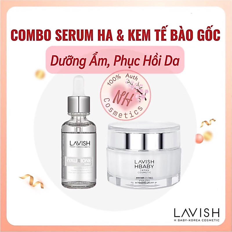 [ HÀNG CHÍNH HÃNG ] Combo Serum HA + Kem Tế Bào Gốc Lavish ( Korea - Jappan )