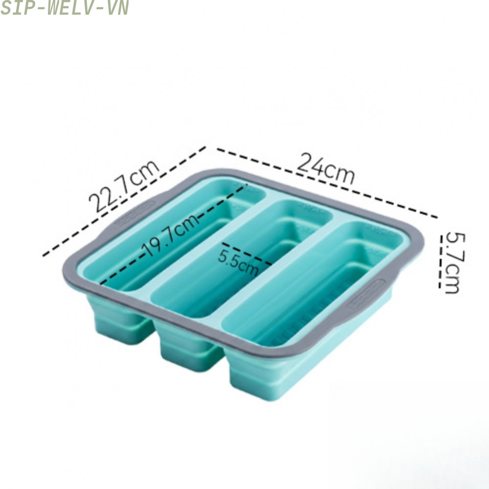 {WELV}Foldable Silicone Compartment Storage Container Baking Molds Kitchen Organizer