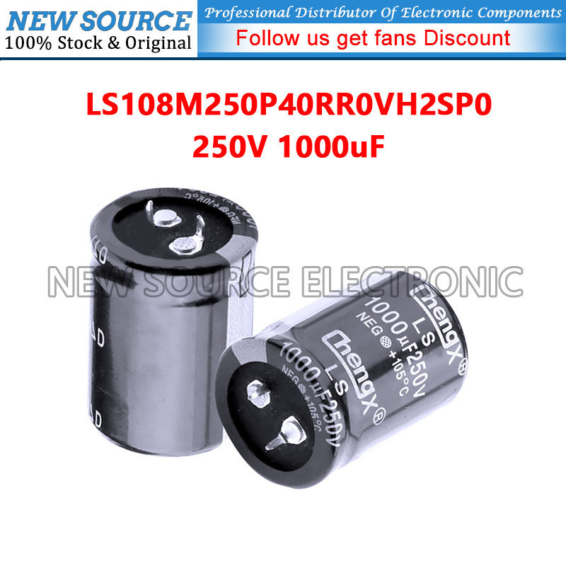 [1 cái] 250V 1000uF D30xL40mm 1.18x1.58in LS108M250P40RR0VH2SP0 Tụ điện điện phân nhôm Snap-In Nguồn