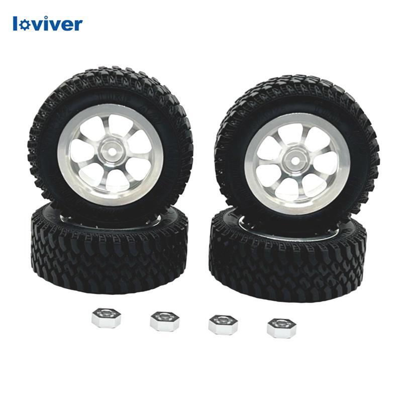 4 RC Xe Bánh Xe Và Lốp Xe RC Xe Bánh Xích Lốp Xe Ô Tô Cho MN128 MN86 1 / 12 RC Xe Đen