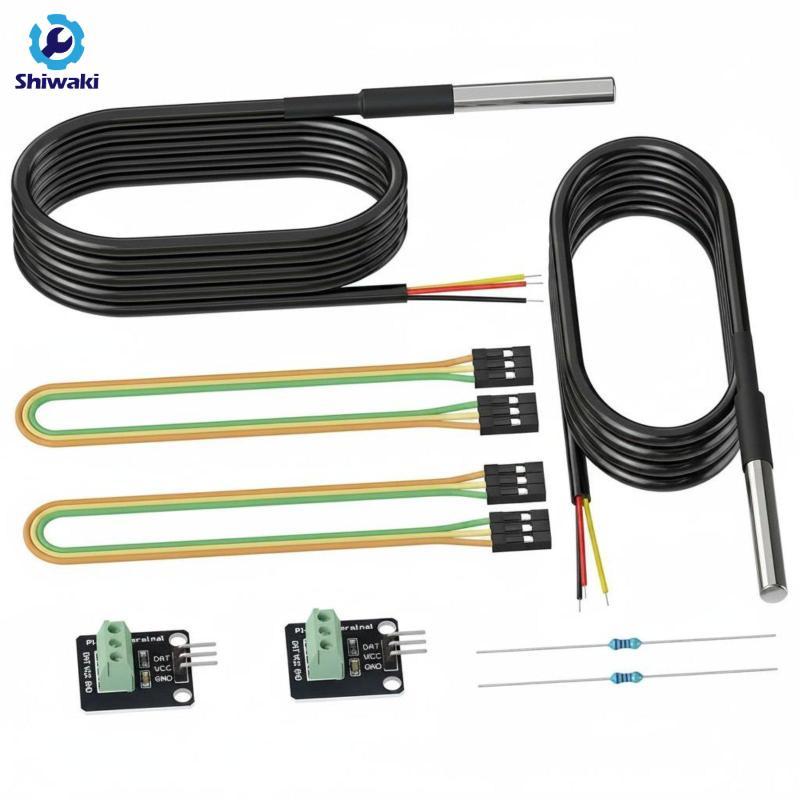 2 Miếng DS18B20 Cảm Biến Cảm Biến Xe Buýt Dây Đơn DS18B20 Cảm Biến Nhiệt Độ Chống Thấm Nước Cảm Biến