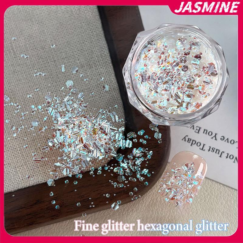 JASMINE 1 Hộp Mini Lấp Lánh Móng Tay Lấp Lánh Lấp Lánh Trang Trí Móng Tay Salon Phụ Kiện Thiết Kế DI