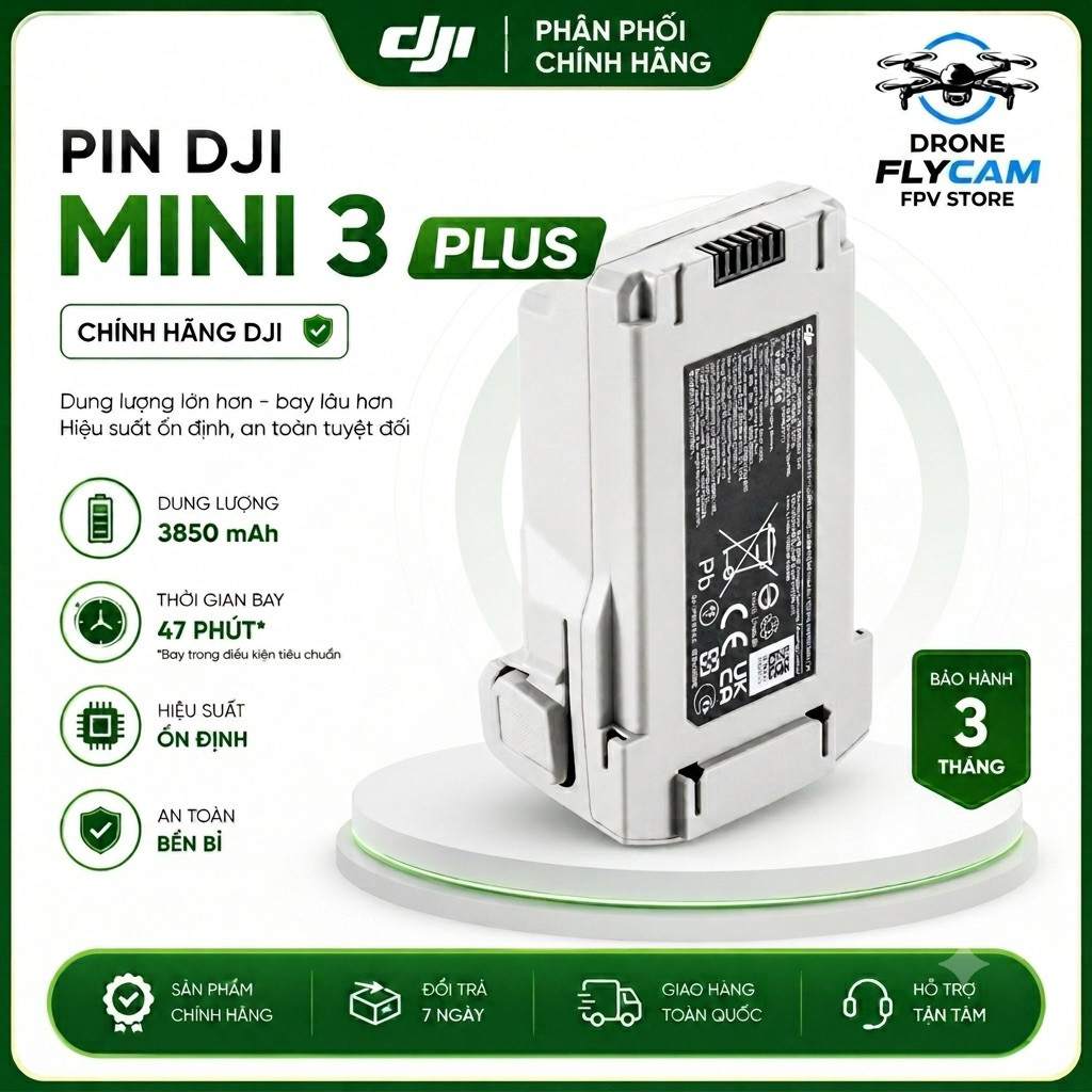Pin Flycam Dji Mini 3 Plus 3850mah - dùng dji mini 3 pro | dji mini 3 | dji mini 4 pro - hàng chính 
