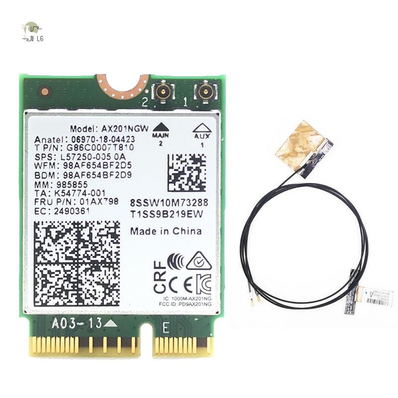 Thẻ WiFi AX201 AX201NGW với 2XAntenna M.2 CNVio2 2.4GHz / 5Ghz