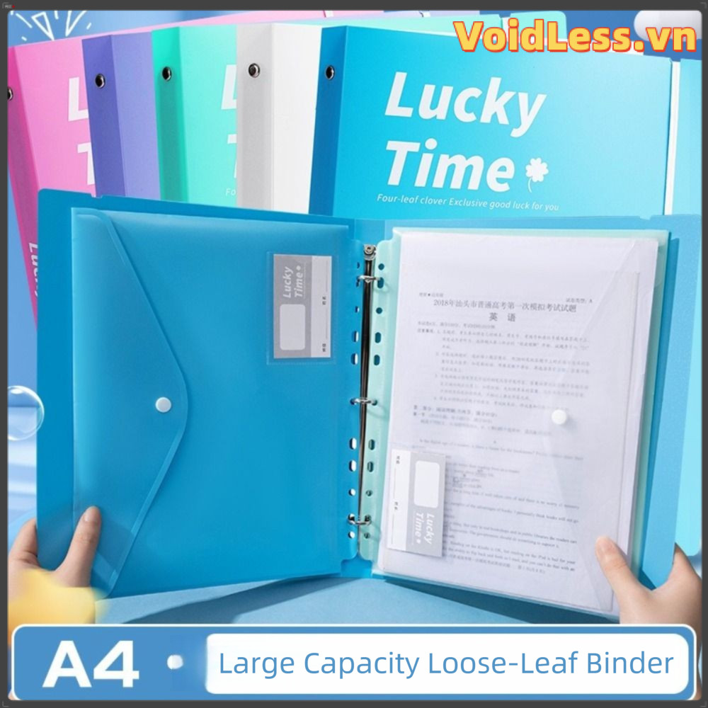 Thư mục tập tin A4 VOIDLESS, Thư mục dữ liệu 3 lỗ dung tích lớn, Màu sắc chống bụi PP Ring Binder Th
