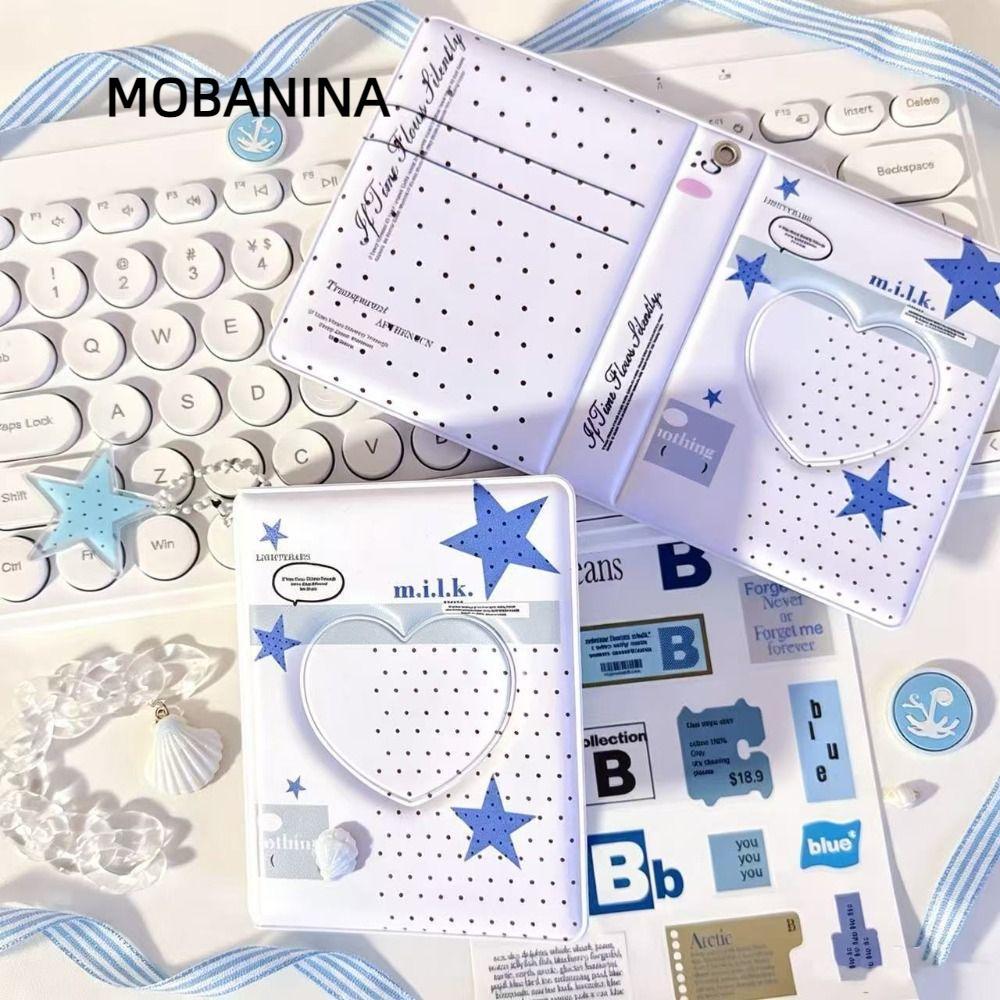 MOBANINA Photocard Binder, PVC Ring Binder Card Holder Book, Trang bỏ túi 3 inch Bộ sưu tập Photocar