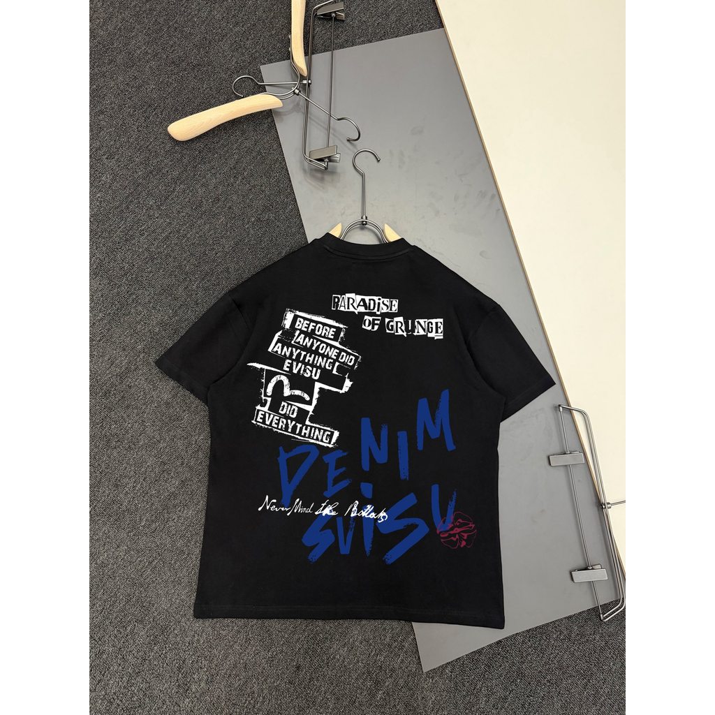Áo thun Evisu / Áo thun Evisu in hình ngắn tay nam nữ Áo thun dáng rộng Áo thun cổ tròn Áo thun công
