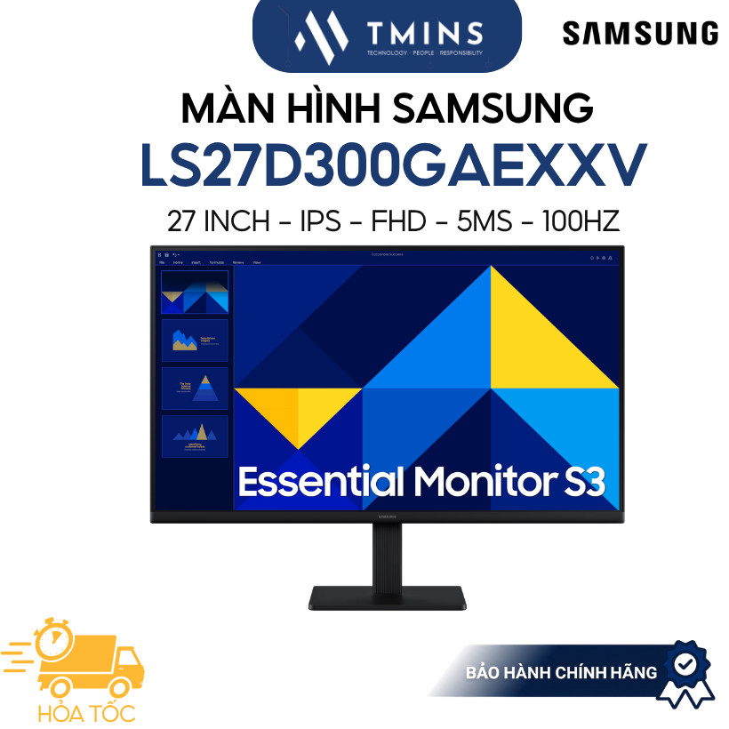 [Hỏa tốc] Màn Hình Samsung LS24D300GAEXXV, LS27D300GAEXXV (24-27 inch/ IPS/ FHD/ 100Hz/ 5ms) - Hàng 